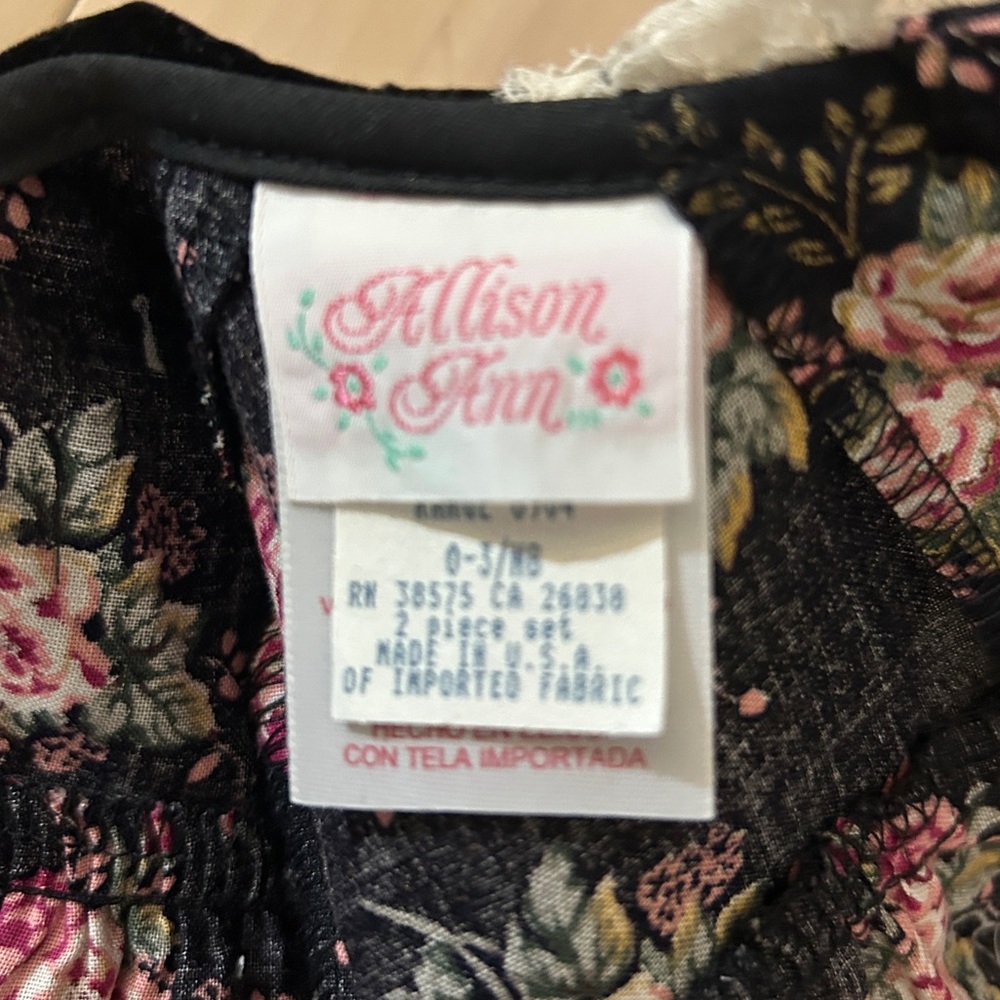 Vintage Allison Ann 2 Piece Baby Dress & Bloomers 0-3 M - Picture 6 of 15